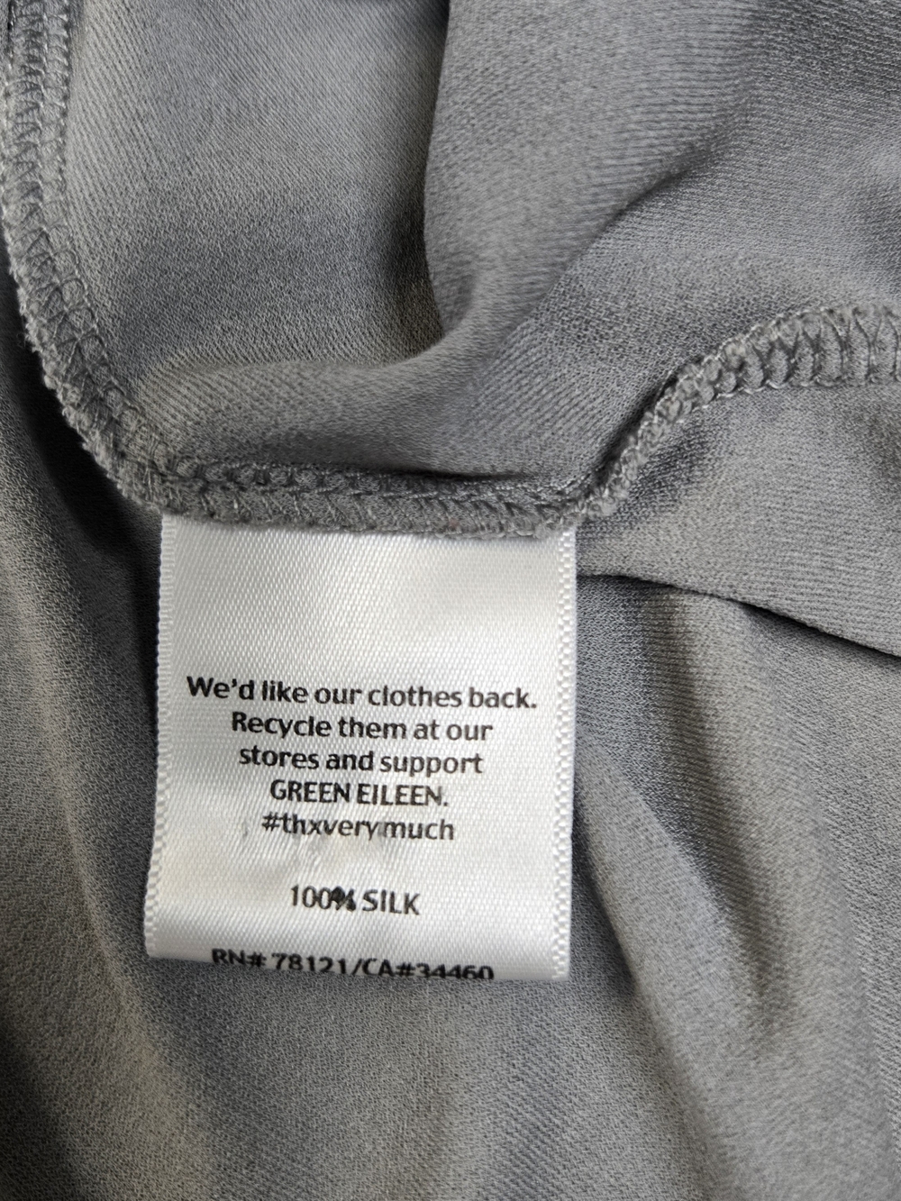 Eileen Fisher Gray Sleeveless Draped Tank - Picture 5 of 7